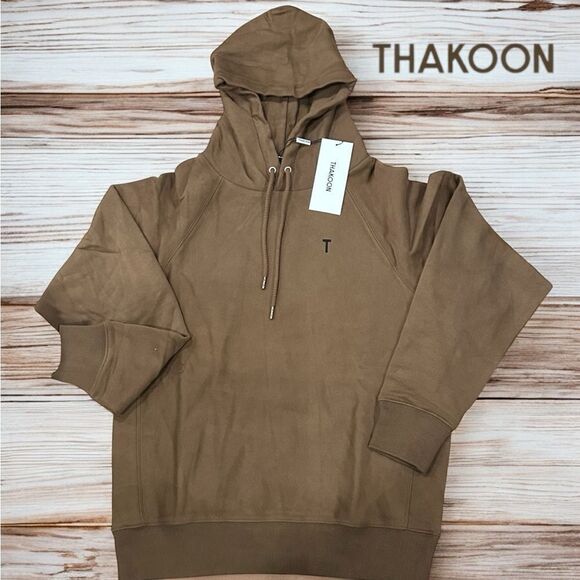 THAKOON Women’s Drawstring Hoodie in the Size Medium in Cacao Color - Picture 1 of 12